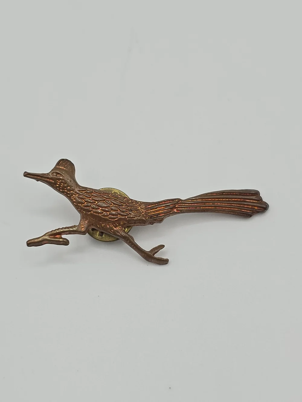 VTG Roadrunner Pin Copper Plated Tie Tack Scatter Lapel Pin Bird 2